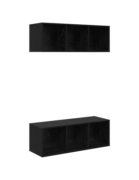Mobiletti TV a parete 2 pcs Rovere nero 37 x 37 x 107.5 cm