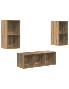 Set mobile TV 3 pcs Rovere artigianale Legno multistrato