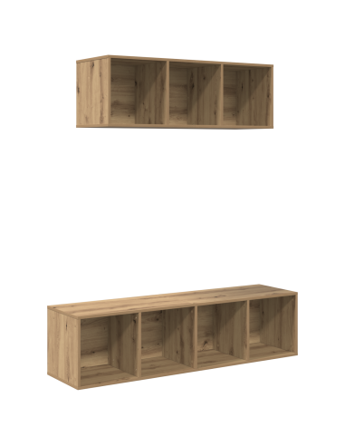 Set mobile TV 2 pcs Rovere artigianale Legno multistrato