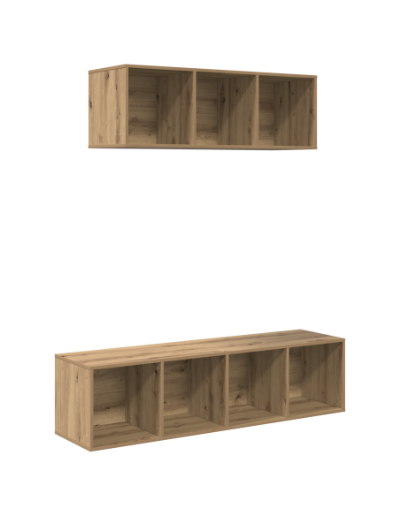 Set mobile TV 2 pcs Rovere artigianale Legno multistrato