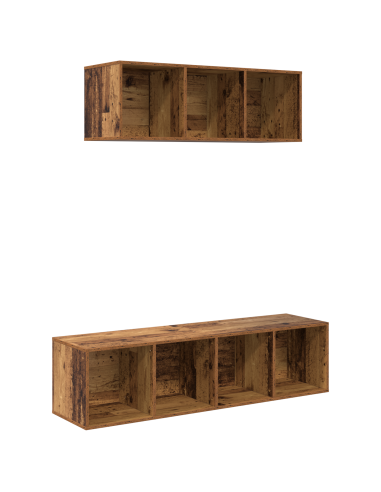 Set mobile TV 2 pcs Legno vecchio Legno multistrato