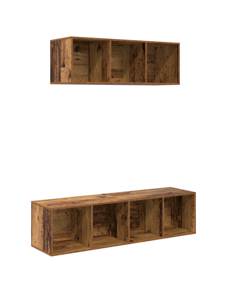 Set di mobili TV 2 pcs Legno vecchio 37 x 37 x 142.5 cm
