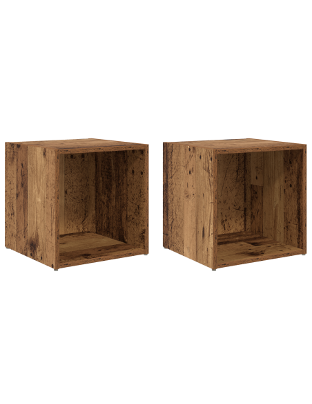 Mobile TV 2 pcs Marrone 37 x 35 x 37 cm Legno multistrato