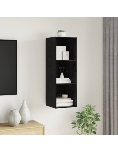 Set mobile TV Rovere Nero 37 x 37 x 107 cm Legno multistrato