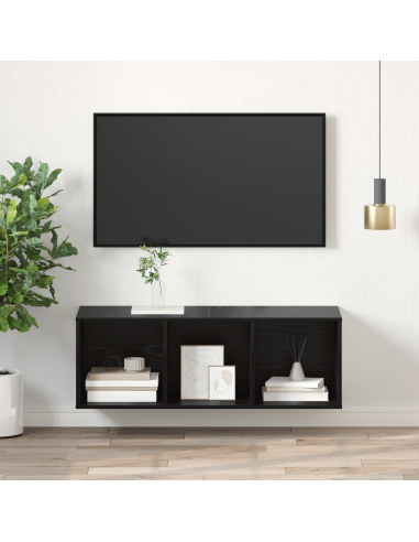 Set mobile TV Rovere Nero 37 x 37 x 107 cm Legno multistrato