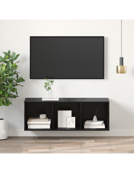 Mobile TV Rovere nero 37 x 37 x 107 cm Legno multistrato