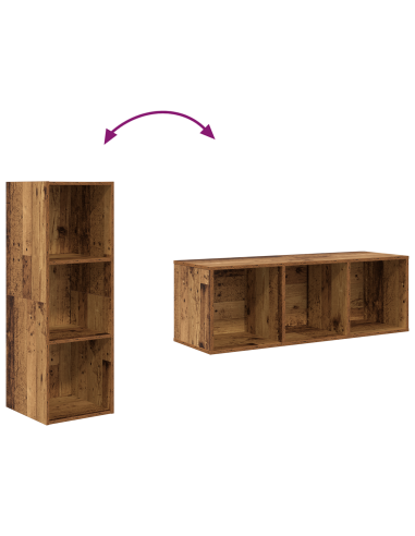 Set mobile TV 2 pcs Legno vecchio 37 x 37 x 107 cm