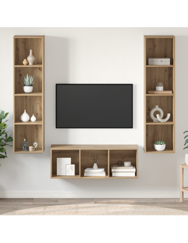 Set mobile TV 3 pcs Rovere artigianale Legno multistrato