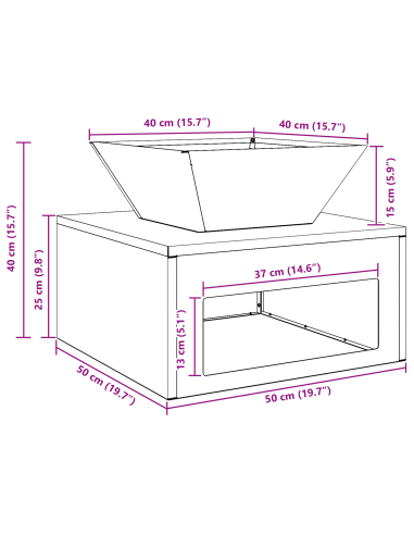 Focolare Ruggine 50 x 50 x 40 cm