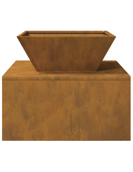 Focolare 50 x 50 x 40 cm in acciaio corten