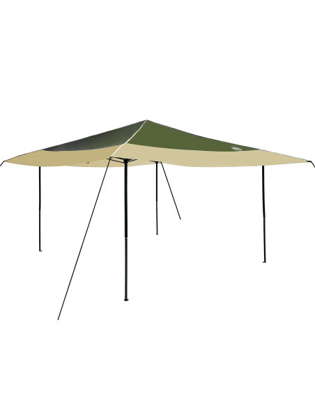 Tenda Gazebo Verde 400 x 400 x 227 / 236 / 245 cm Tessuto Oxford
