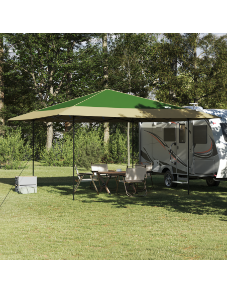 Tenda Gazebo Verde 400 x 400 x 227 / 236 / 245 cm Tessuto Oxford