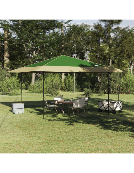 Tenda Gazebo Verde 400 x 400 x 227 / 236 / 245 cm Tessuto Oxford