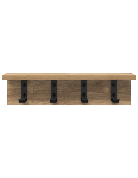 Appendiabiti a muro rovere artigianale 40 x 10.5 x 10.5 cm