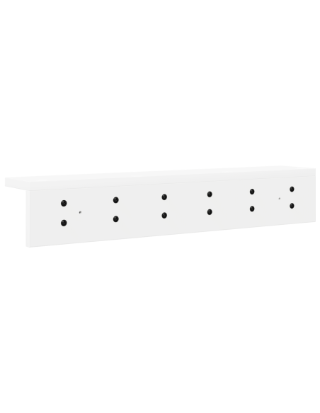 Appendiabiti a muro con lo scaffale Bianco 60 x 10.5 x 10.5 cm