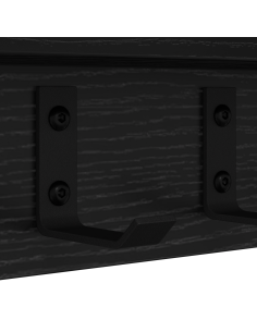 Appendiabiti a muro Rovere Nero 60 x 10,5 x 10,5 cm 2