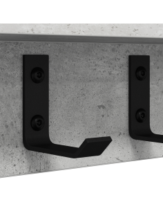 Appendiabiti a muro Grigio cemento 60 x 10,5 x 10,5 cm 2
