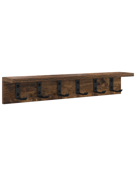 Appendiabiti a muro Rovere fumo 60 x 10.5 x 10.5 cm