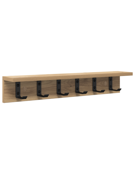 Appendiabiti a muro rovere artigianale 60 x 10.5 x 10.5 cm