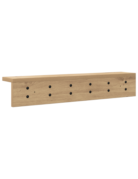 Appendiabiti a muro rovere artigianale 60 x 10.5 x 10.5 cm