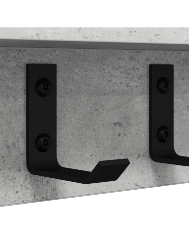 Appendiabiti a muro Grigio cemento 100 x 10,5 x 10,5 cm