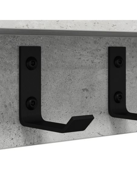 Appendiabiti a muro Grigio cemento 100 x 10.5 x 10.5 cm