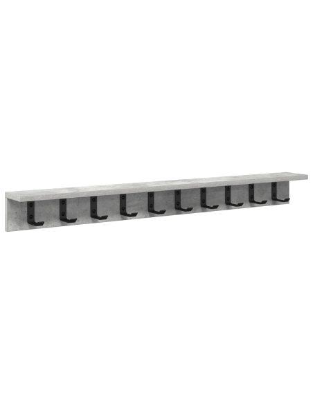 Appendiabiti a muro Grigio cemento 100 x 10.5 x 10.5 cm
