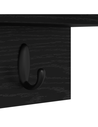 Appendiabiti a muro Rovere Nero 40 x 10,5 x 18 cm