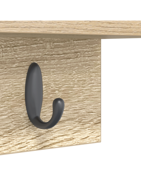 Appendiabiti a muro rovere sonoma 40 x 10.5 x 18 cm