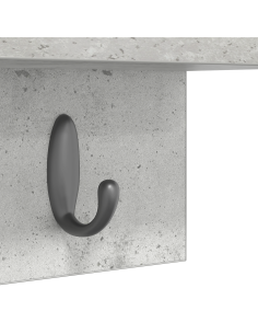 Appendiabiti a muro Grigio cemento 40 x 10,5 x 18 cm 2