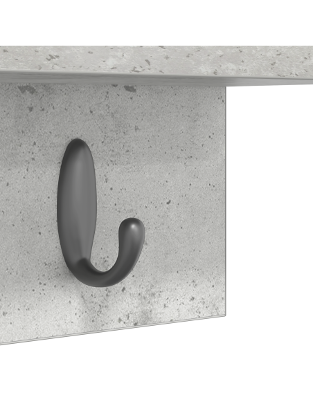 Appendiabiti a muro Grigio cemento 40 x 10.5 x 18 cm