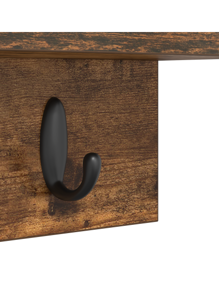 Appendiabiti a muro Rovere fumo 40 x 10.5 x 18 cm