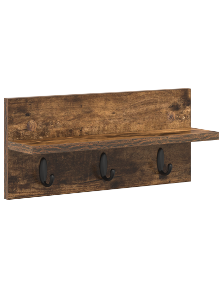 Appendiabiti a muro Rovere fumo 40 x 10.5 x 18 cm