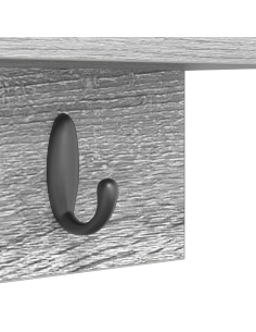 Appendiabiti a muro Grigio Sonoma 40 x 10,5 x 18 cm 2