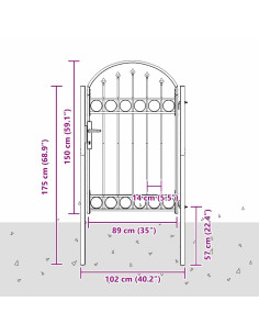 Cancello per recinzione con blocco Grigio 100 x 150 cm