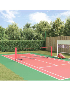 Rete da tennis Nero e Rosso 301 x 90,5 x 87 cm Poliestere