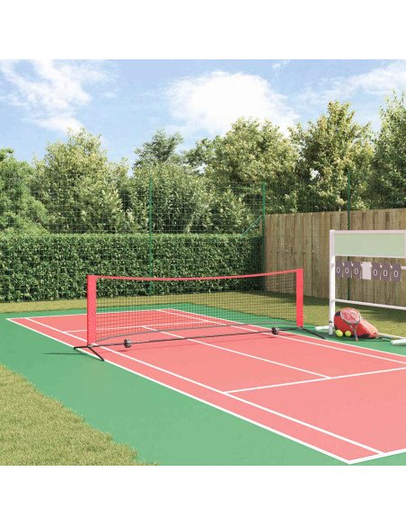 Rete da tennis Nero e rosso 301 x 90.5 x 87 cm Poliestere