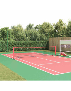 Rete da tennis Nero e Rosso 396 x 92 x 87 cm Poliestere