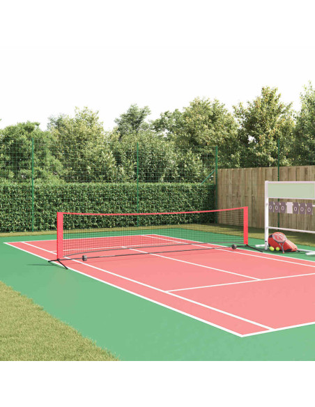 Rete da tennis Nero e rosso 396 x 92 x 87 cm Poliestere