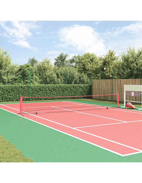 Rete da tennis Nero e rosso 595 x 90.5 x 87 cm Poliestere
