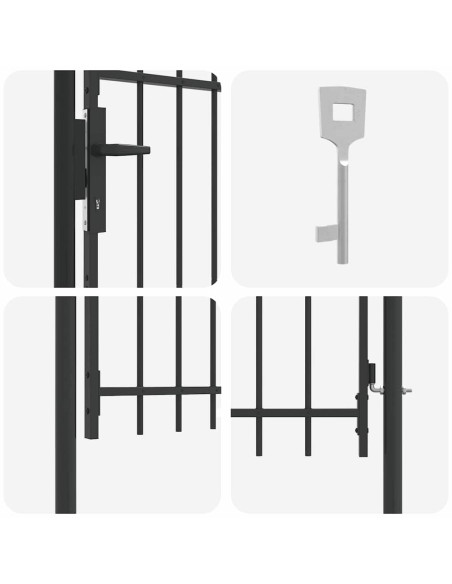 Cancello per recinzione con blocco Grigio 100 x 150 cm