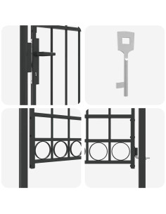 Cancello per recinzione con blocco Grigio 100 x 175 cm 2