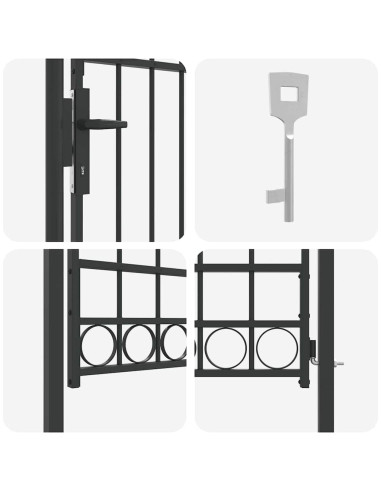 Cancello per recinzione con blocco Grigio 100 x 175 cm