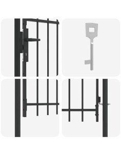 Cancello per recinzione con blocco Grigio 100 x 195 cm 2