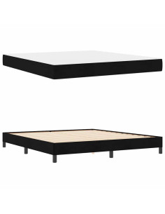 Letto a molle con materasso Nero 180 x 200 cm Tessuto