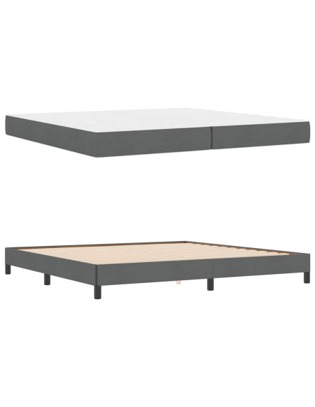 Letto a molle con materasso Grigio scuro 200 x 200 cm Tessuto