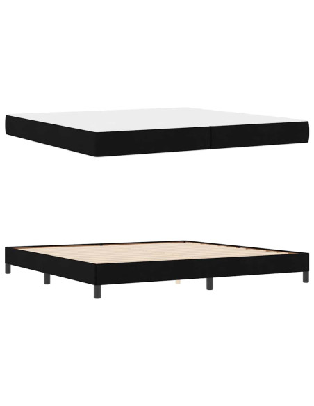 Letto a molle con materasso Nero 200 x 200 cm Tessuto