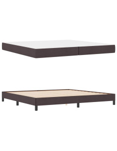Letto a molle con materasso Marrone Scuro 200 x 200 cm Tessuto