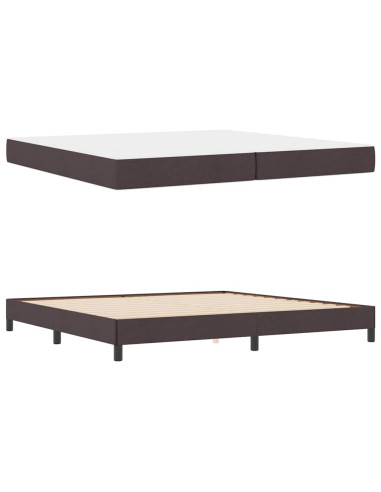 Letto a molle con materasso Marrone Scuro 200 x 200 cm Tessuto