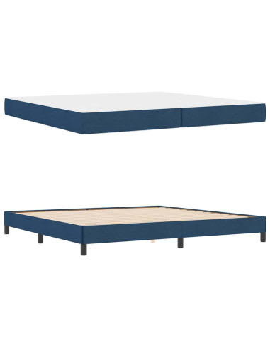 Letto a molle con materasso Blu 200 x 200 cm Tessuto